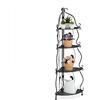 Relaxdays Scaffale Portafiori ad Angolo, Portavasi da Terra in Metallo con 4 Ripiani, 113 x 30 x 30 cm, Vintage, Nero