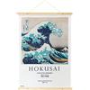 Grupo Erik: Stampa su Tela - La grande onda di Kanagawa | Stampa da parete su tela con cornice legno a stecche e corda per appenderla, ideale come the great wave of kanagawa poster