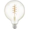 Eglo LED E27 dimmerabile a 3 fasi, lampadina retrò da regolare con interruttore, 4 Watt, lampada vintage a globo e illuminante bianco caldo, 2200k, Edison G125, Ø 12,5 cm