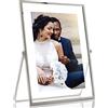 Lawrence Frames 5x7 metallo argento cavalletto galleggiante cornice