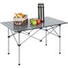Relaxdays Tavolino da Campeggio Pieghevole, HLP 55x95x53 cm, Tavolo da Giardino Esterno per Picnic, in Acciaio, Argento