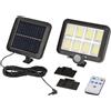 EASYmaxx Faretto solare a LED con sensore di movimento | Con sensore crepuscolare e pannello solare separato per il fissaggio alla parete di casa, alla tettoia ecc. | Telecomando incluso