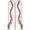 Relaxdays Grigliati per Rampicanti, Set da 2, HxL 220 x 50 cm, Supporti in Metallo per Piante Tralicci a Incastro, Verde