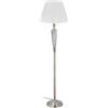 Relaxdays Lampada da Terra Antica, Paralume in Stoffa, Base Decorativa in Metallo, HxD: 157 x 42 cm, Argento Bianco