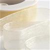 Italian Options Nastro in organza, 7 mm x 50 m, colore: panna