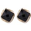 Bello London Clip su orecchini - placcato orecchino d'oro con una pietra nera e cristalli - Betty B di Bello London