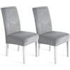 Ystyle Morbido Velluto Coprisedie con Schienale 2 Pezzi, Grigio Argento
