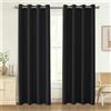 Ystyle Tenda Oscurante Per Interni Effetto Lino 2 Pezzi, 140x240cm, Moderne Natalizio Tenda Termica Isolante Freddo E Caldo Con Anelli, da Soggiorno Letto Cameretta Bambina, Nero