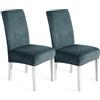Ystyle Morbido Velluto Coprisedie con Schienale 2 Pezzi, Blu Grigio