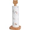 CEIEVER Portarotolo da cucina CEIEVER porta rotolo di carta da cucina 32 cm, stelo in legno, base in plastica, antiscivolo, realizzato in legno di gomma di alta qualità e silicone
