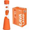 Fisura - Lampada a lava arancione. Base e lava arancioni con liquido trasparente. Effetto rilassante. Con lampadina di ricambio. Dimensioni: 11 cm x 11 cm x 39,5 cm.