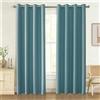 Ystyle Tenda Oscurante Per Interni Effetto Lino 2 Pezzi, 140x280cm, Moderne Natalizio Tenda Termica Isolante Freddo E Caldo Con Anelli, da Soggiorno Letto Cameretta Bambina, Blu Chiaro