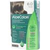 zuccari Aloecolor 6,0 biondo scuro tinta permanente capelli colore ad alta pigmentazione 50 ml + rivelatore aloeossigenata 75 ml + shampoo aloecare 15 ml + guanti