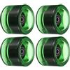 PATIKIL 70mm 78A Long Board Ruote con Nero ABEC-9 Cuscinetti, 4pz Morbide Ruote Cruiser Street Ruote per Skateboard Skateboard Ruote PU, Trasparente Verde