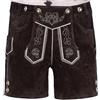 Edelnice Trachtenmode Bambini Lederhosen Costume in pelle di vitello marrone scuro a manica corta taglia 128-164 marrone 140