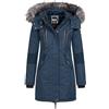 Geographical Norway - Giacca invernale da donna Coracle/Coraly XL con cappuccio in pelliccia Navy II XL