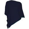 Equitatus1991 Poncho Equitazione Donna Misto Cashmere Intrecciato Navy e Azzurro