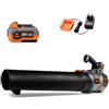 FUXTEC 20V Akku Laubbläser FX-E1LB20 SET 1 mit 1 x Akku 4Ah, 1 x Ladegerät 2,4A