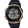 Casio AE-1000W-1A3VCF - Orologio digitale al quarzo da uomo con cinturino in resina, nero/oro, Cinturino