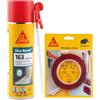 SIKA - Kit Fissaggio e Sigillatura: 1x Sikabond Mammoth Crystal (5m), Nastro Biadesivo + Sika Boom 163 Evolution (500ml), Schiuma Poliuretanica Espandente Multiuso