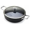 Moneta Armonia Tegame 2 Manici 28 cm + Coperchio Bordo Inox per Ogni Tipo di Piano Cottura