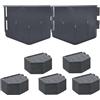 Relaxdays Bordura, Set 70 pz, HxB: 13 x 16 cm, 10,7 m, plastica, Bordo Flessibile per aiuole e Prato, Nero