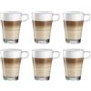 LEONARDO HOME Senso Latte Macchiato 024014 - Set di 6 bicchieri da caffè con manico, lavabili in lavastoviglie, 350 ml