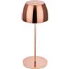 BRILONER - Mini lampada da tavolo LED senza fili IP44 con touch, dimmerabile, batteria ricaricabile e sorgente luminosa intercambiabile, 8x20 cm (DxH), oro rosa lucido