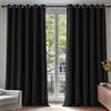 Deconovo Tende Oscuranti per Interni 2 Pezzi 229 CM Altezza, Termiche Isolanti, Anti-Rumore, con Anelli, Ideali per Camera da Letto e Soggiorno, 229x229 CM, Nero