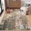 INOVADAY 90x150 cm Tappeto Lavabile in Lavatrice Tappeti Moderno Astratto Rosso/Marrone/Blu