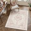 HUGEAR Vintage Tappeto Salotto 120x180cm Rosa Tappeti Soggiorno Antiscivolo Lavabile in Lavatrice Tapette Camera da Letto Sala Ufficio Bambina Bambino Pelo Corto Grande Carpet