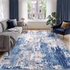 INOVADAY 180x270 cm Tappeto Lavabile in Lavatrice Tappeti Moderno Astratto Blu/Grigio