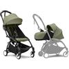 Stokke Passeggino Stokke YOYO3 con Newborn Pack - Include telaio nero, YOYO 6+ Color Pack (Olive) e 0+ Newborn Pack (Olive)