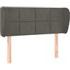 vidaXL Testiera con orecchie Grigio scuro 93x23x78/88 cm Velluto