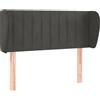 vidaXL Testiera con orecchie grigio scuro 103x23x78/88 cm in velluto