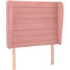 vidaXL Testiera con orecchie Rosa 83x23x118/128 cm Velluto