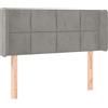 vidaXL Testiera con orecchie Grigio chiaro 93x16x78/88 cm Velluto