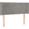vidaXL Testiera con orecchie Grigio chiaro 93x16x78/88 cm Velluto