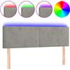 vidaXL Testiera LED Grigio chiaro 144x5x78/88 cm Velluto