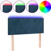 vidaXL Testiera LED blu scuro 100x5x78/88 cm velluto