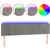 vidaXL Testiera LED Grigio chiaro 180x5x78/88 cm Velluto
