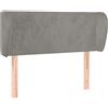 vidaXL Testiera con orecchie Grigio chiaro 93x23x78/88 cm Velluto