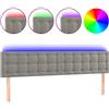 vidaXL Testiera LED Grigio chiaro 160x5x78/88 cm Velluto
