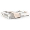 vidaXL Letto da giorno allungabile bianco 2x(100x200) cm in legno di pino massiccio