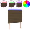 vidaXL Testiera LED marrone scuro 90x5x118/128 cm Tessuto