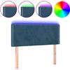 vidaXL Testiera LED blu scuro 100x5x78/88 cm velluto