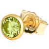 NKlaus orecchini a perno singolo in vero peridoto oro giallo 585 oro 14 carati 4,0mm orecchino piccolo 7941