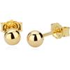 NKlaus coppia di orecchini a sfera da 4 mm in oro giallo 14 carati 585 orecchini da donna 9061