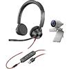 POLY Kit Poly Studio P5 con Blackwire 3325 (Plantronics) - Videocamera per videoconferenze HD 1080p - Kit USB-A con cuffia cablata audio stereo e webcam professionale