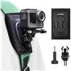 AKASO Clip da Spalla a Fascia per Zaino, Supporto con Sgancio Rapido e Testa Snodata, Compatibile con GoPro Max 13/12/11, Insta360 X5/X4, DJI Action, Accessorio per Action cam